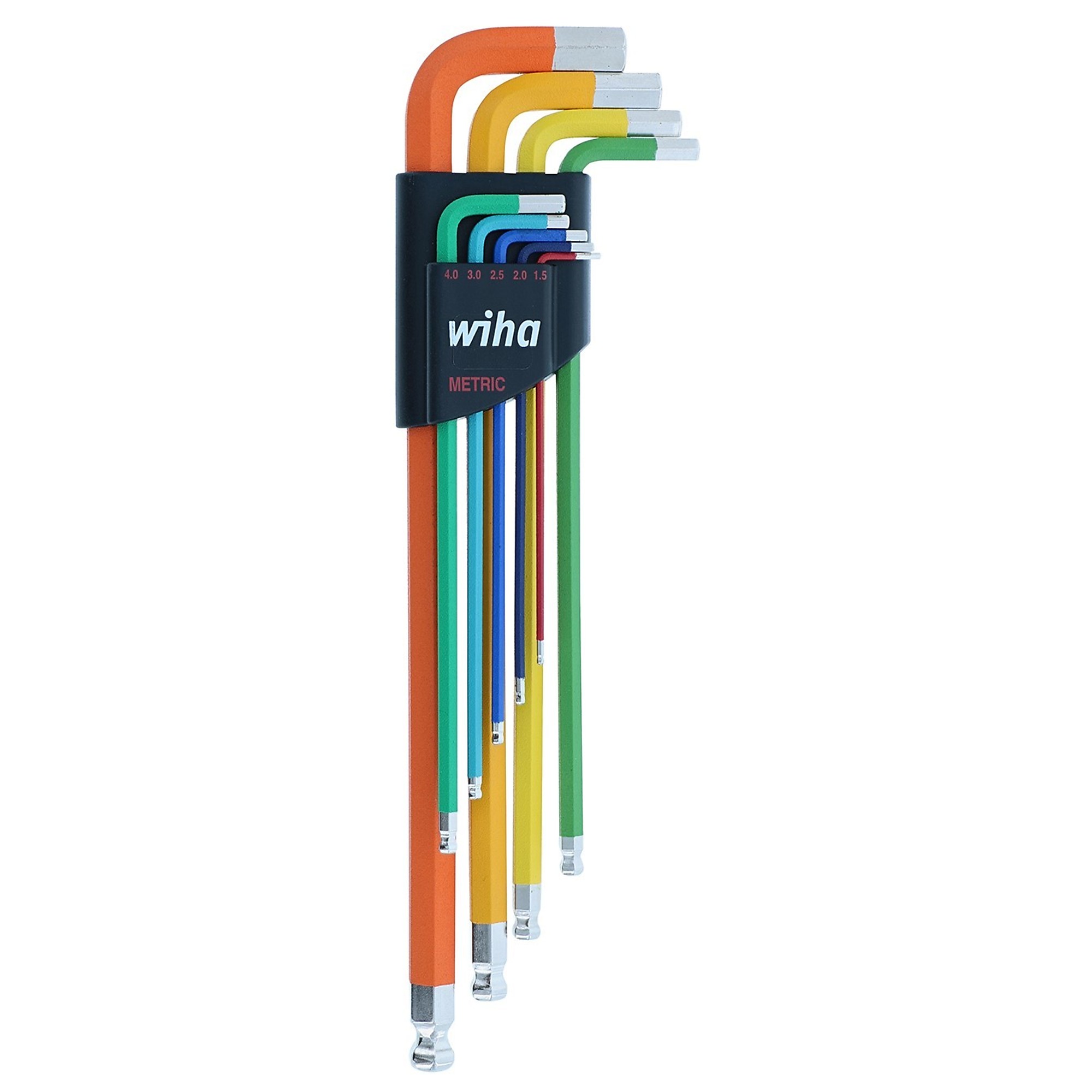 Wiha 9-Piece Ball End Hex L-Key Set - Metric, Color Coded, Textured Surface, Model# 66980